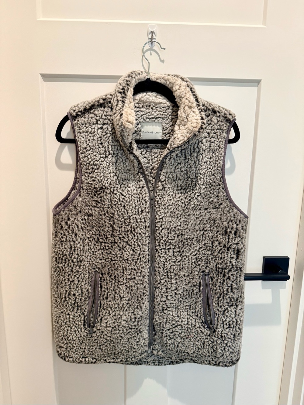 Thread & Supply Gray Sherpa Zip Vest